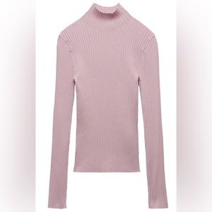 Zara lilac ribbed knit sweater